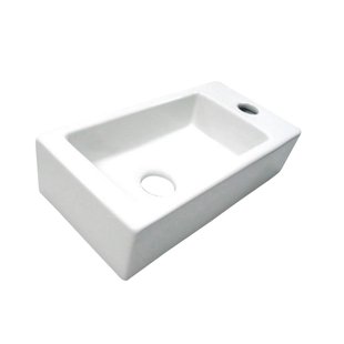 Fontein Best Design Farnetta 37x18x9cm Kraangat Rechts Mat Wit