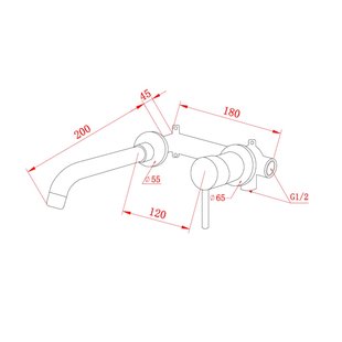 Inbouw Wastafelkraan BWS Koper Eenhendel Geborsteld Koper (Inclusief inbouwdeel)