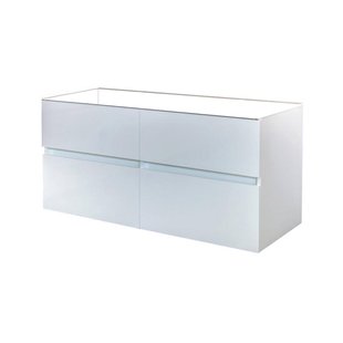 Onderkast Best Design Bora Greeploos 120cm 4 Laden Glans Wit (Excl. wastafel)