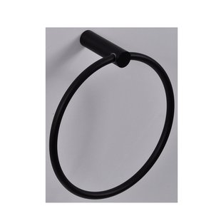 BWS Handdoekring Mia Rond Mat Zwart