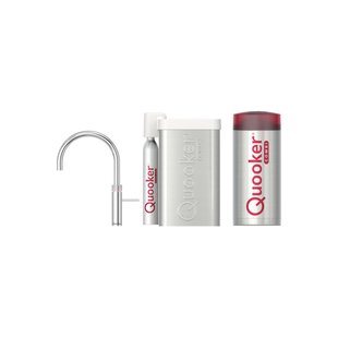 Quooker Cube Fusion Round RVS met Combi Boiler