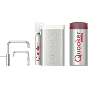 Quooker Cube Nordic Square Twintaps Chroom met Combi+ Boiler