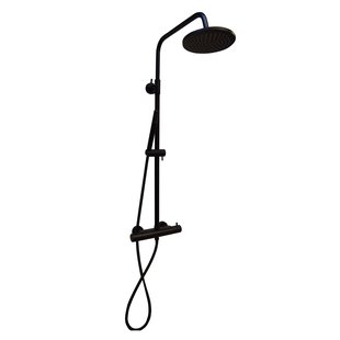 BWS Regendouche Opbouwset Thermostatisch 25cm Mat Zwart