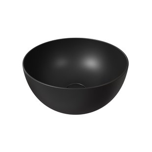 Ronde Waskom Opbouw Salenzi Unica Round 40x20 cm Mat Zwart (inclusief bijpassende afvoerplug)