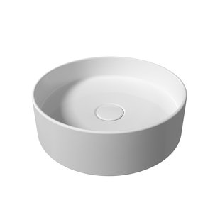 Opbouw Waskom Salenzi Hide Circle 40x12 cm Mat Wit (inclusief bijpassende afvoerplug)