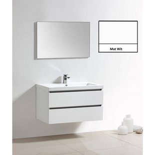 Badkamermeubelset Sanilux Trendline 100x47x50 cm 1 Kraangat Mat Wit