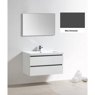 Badkamermeubelset Sanilux Trendline 100x47x50 cm 2 Kraangaten Mat Antraciet