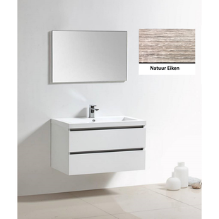 Badkamermeubelset Sanilux Trendline 100x47x50 cm 2 Kraangaten Eiken Natuur