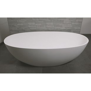 Vrijstaand Bad Luca Sanitair Vasca 180x93x56cm Solid Surface Mat Wit