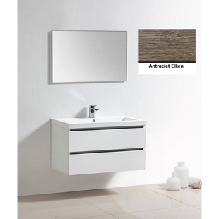 Badkamermeubelset Sanilux Trendline 100x47x50 cm 0 Kraangaten Antraciet Eik