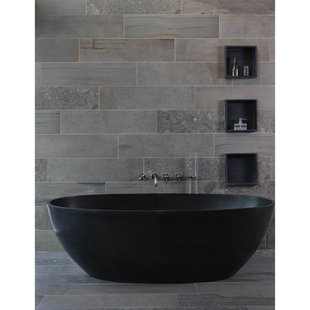 Vrijstaand Bad Luca Sanitair Vasca 180x80x60cm Solid Surface Antraciet