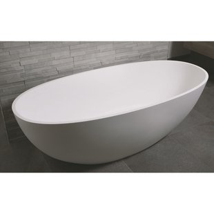 Vrijstaand Bad Luca Sanitair Vasca 180x80x60cm Solid Surface Mat Wit