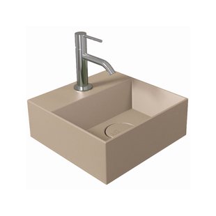 Fontein Salenzi Spy 30x30 cm Mat Taupe (inclusief bijpassende waste)