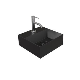 Fontein Salenzi Spy 30x30 cm Mat Zwart (inclusief bijpassende waste)