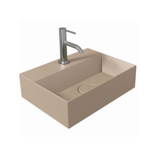 Fontein Salenzi Spy 40x30 cm Mat Taupe (inclusief bijpassende waste)