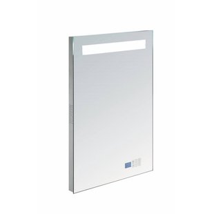 Badkamerspiegel met Radio Sanilux 120x70x4,5 cm TL-Verlichting Spiegelverwarming