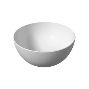 Ronde Waskom Opbouw Salenzi Unica Round 40x20 cm Glans Wit (inclusief bijpassende afvoerplug)