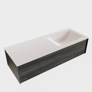 Badkamermeubel BWS Madrid Antraciet 120x45x30 cm Mat Witte Solid Surface Wastafel Rechts (0 kraangaten)