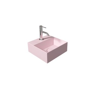 Fontein Salenzi Spy 30x30 cm Mat Roze (inclusief bijpassende waste)