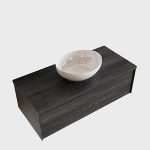 Badkamermeubel BWS Madrid Antraciet 100 cm met Topblad en Keramische Waskom (0 kraangaten)