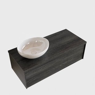 Badkamermeubel BWS Madrid Antraciet 100 cm met Topblad en Keramische Waskom Links (0 kraangaten)