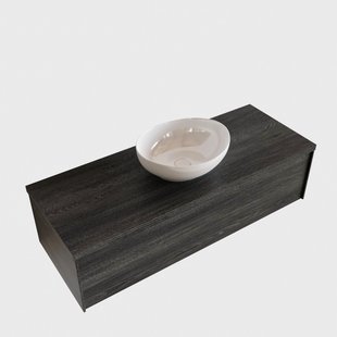 Badkamermeubel BWS Madrid Antraciet 120 cm met Topblad en Keramische Waskom (0 kraangaten)