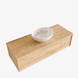 Badkamermeubel BWS Madrid Washed Oak 120 cm met Topblad en Keramische Waskom (1 kraangat)
