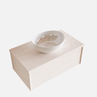 Badkamermeubel BWS Madrid Wit 80 cm met Topblad en Keramische Waskom (1 kraangat)