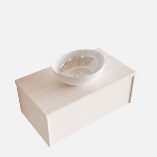 Badkamermeubel BWS Madrid Wit 80 cm met Topblad en Keramische Waskom (0 kraangaten)