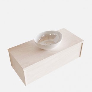 Badkamermeubel BWS Madrid Wit 100 cm met Topblad en Keramische Waskom (0 kraangaten)