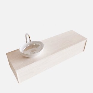 Badkamermeubel BWS Madrid Wit 150 cm met Topblad en Keramische Waskom Links (1 kraangat)