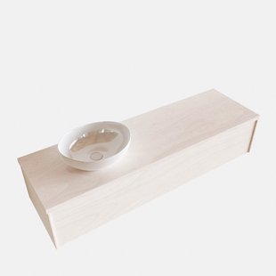 Badkamermeubel BWS Madrid Wit 150 cm met Topblad en Keramische Waskom Links (0 kraangaten)