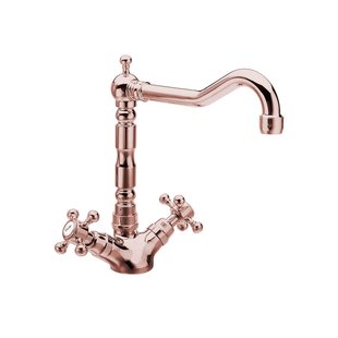 Keukenmengkraan Sapho Antea 2-knop Uitloop Recht 24 cm Rose Goud