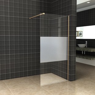 BWS Inloopdouche Pro Line Middenband 80x200 Geborsteld Messing Goud Profiel en Stang BWS Inloopdouche Pro Line Middenband 80x200 Geborsteld Messing Goud Profiel en Stang