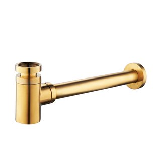 Sifon Wiesbaden 5/4 laag Geborsteld Messing Goud