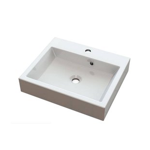 Wastafel Sapho Orinoko Rechthoekig 50x10x42 cm Cast Marble Wit