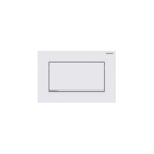 Bedieningsplaat Geberit Sigma 10 Square Spoel-Stop-Spoeling Met Glansverchroomde Designstrook Mat Wit