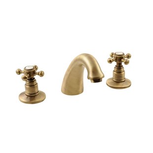 Wastafelmengkraan 3-gats Sapho Antea 2-knop Uitloop Gebogen 8.5 cm Brons (incl. waste)