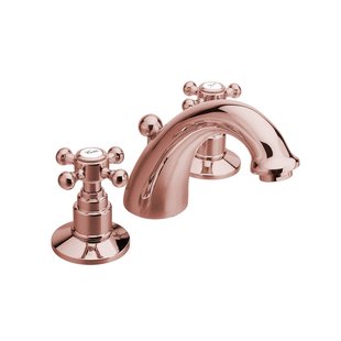 Wastafelmengkraan 3-gats Sapho Antea 2-knop Uitloop Gebogen 8.5 cm Rose Goud (incl. waste)