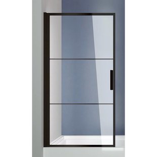 Badwand Frame 80x150 cm 8 mm NANO Glas Mat Zwart Raster