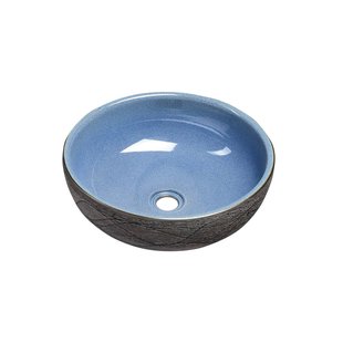 Waskom Sapho Priori Rond 41x15 cm Keramiek Decor Blauw / Grijs