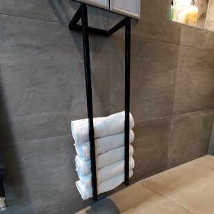 BWS Handdoekenrek Industrieel | 95x25x20cm | Zwart