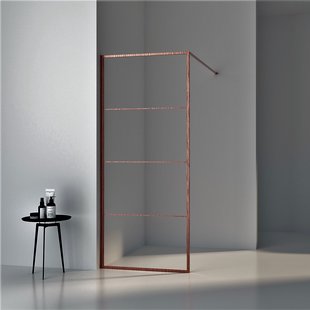 BWS Inloopdouche Frame 120x200 cm 8mm NANO Glas Geborsteld Brons Koper