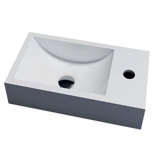 Fontein Sanilux Recto 40x22x10 cm Solid Surface (Kraangat Rechts)