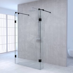 Doorloopdouche Compleet Just Creating Profielloos 120x200 cm 120/50/50 Mat Zwart Doorloopdouche Compleet Just Creating Profielloos 120x200 cm 120/50/50 Mat Zwart