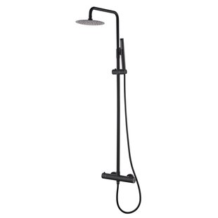 Regendoucheset Caral Thermostatisch RVS Mat Zwart