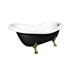Vrijstaand Bad Sapho Retro 169x75x72 cm Wit / Zwart met Leeuwenpoten Brons Vrijstaand Bad Sapho Retro 169x75x72 cm Wit / Zwart met Leeuwenpoten Brons