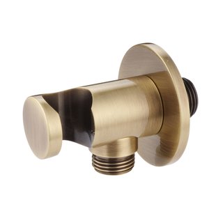 Opsteek Handdouche met Wateruitlaat in Muur Salenzi Giro Geborsteld Messing Goud OUTLET