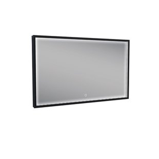 Badkamerspiegel met LED-Verlichting Wiesbaden Condensvrij 100x60 cm Mat Zwart
