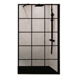 Inloopdouche Novellini Kuadra H Squares Helder Glas Mat Zwart Raster (alle maten) Inloopdouche Novellini Kuadra H Squares Helder Glas Mat Zwart Raster (alle maten)